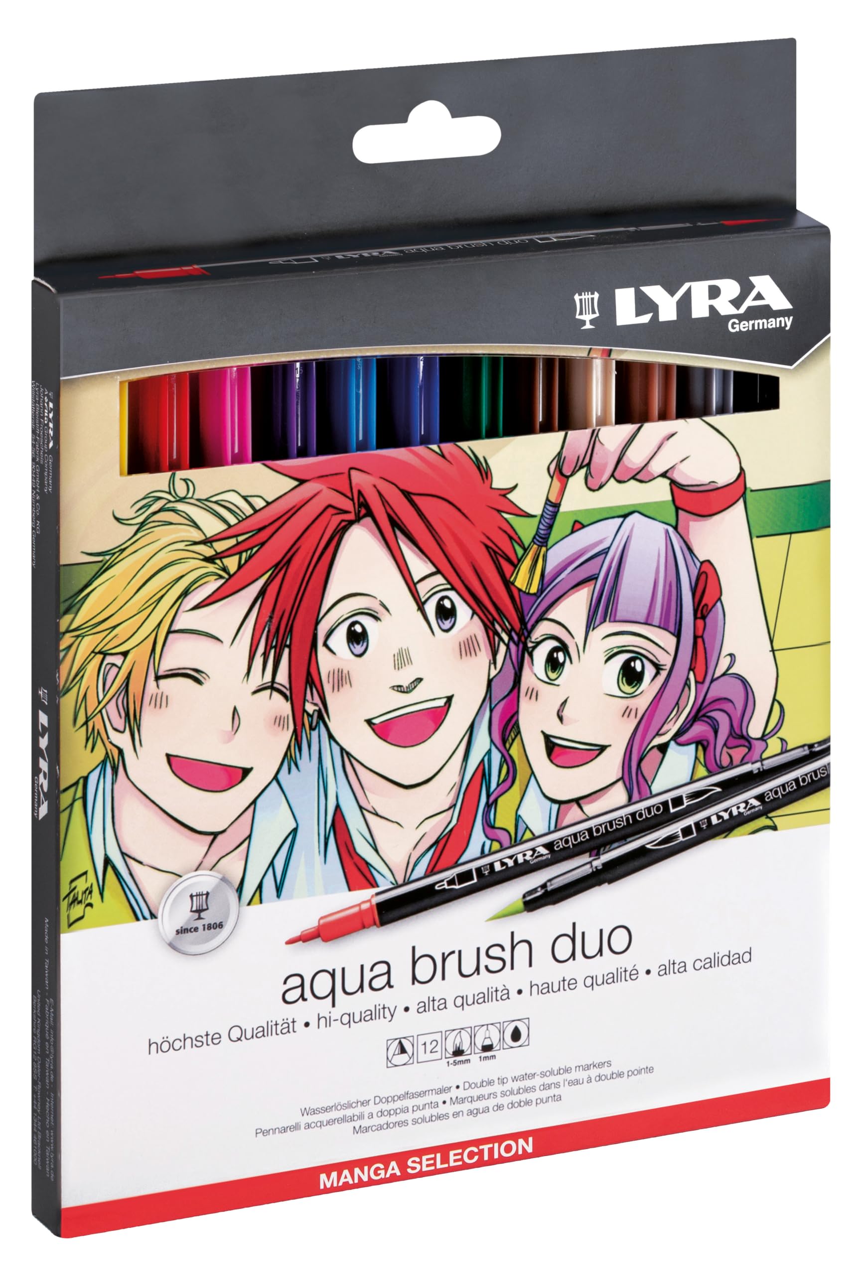 lyra-aqua-brush-duo-s-lection-manga-tui-12-feutres-double-pointe-aquarellables image 7