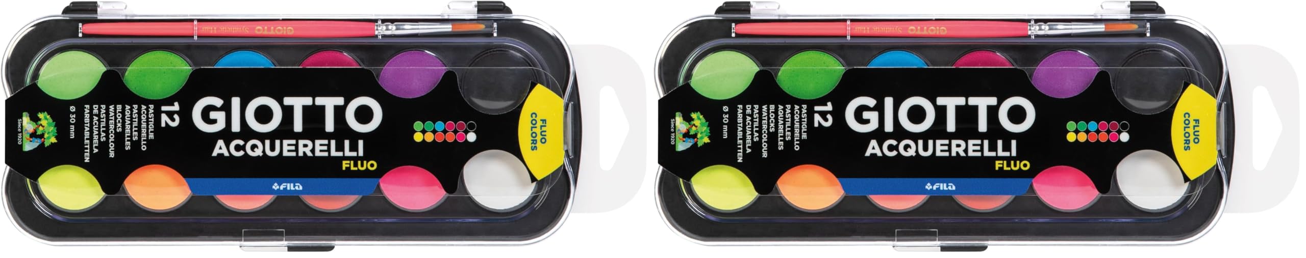 giotto-acquerelli-fluo-bo-te-12-pastilles-de-gouache-fluorescente-30-mm-pinceau image 5