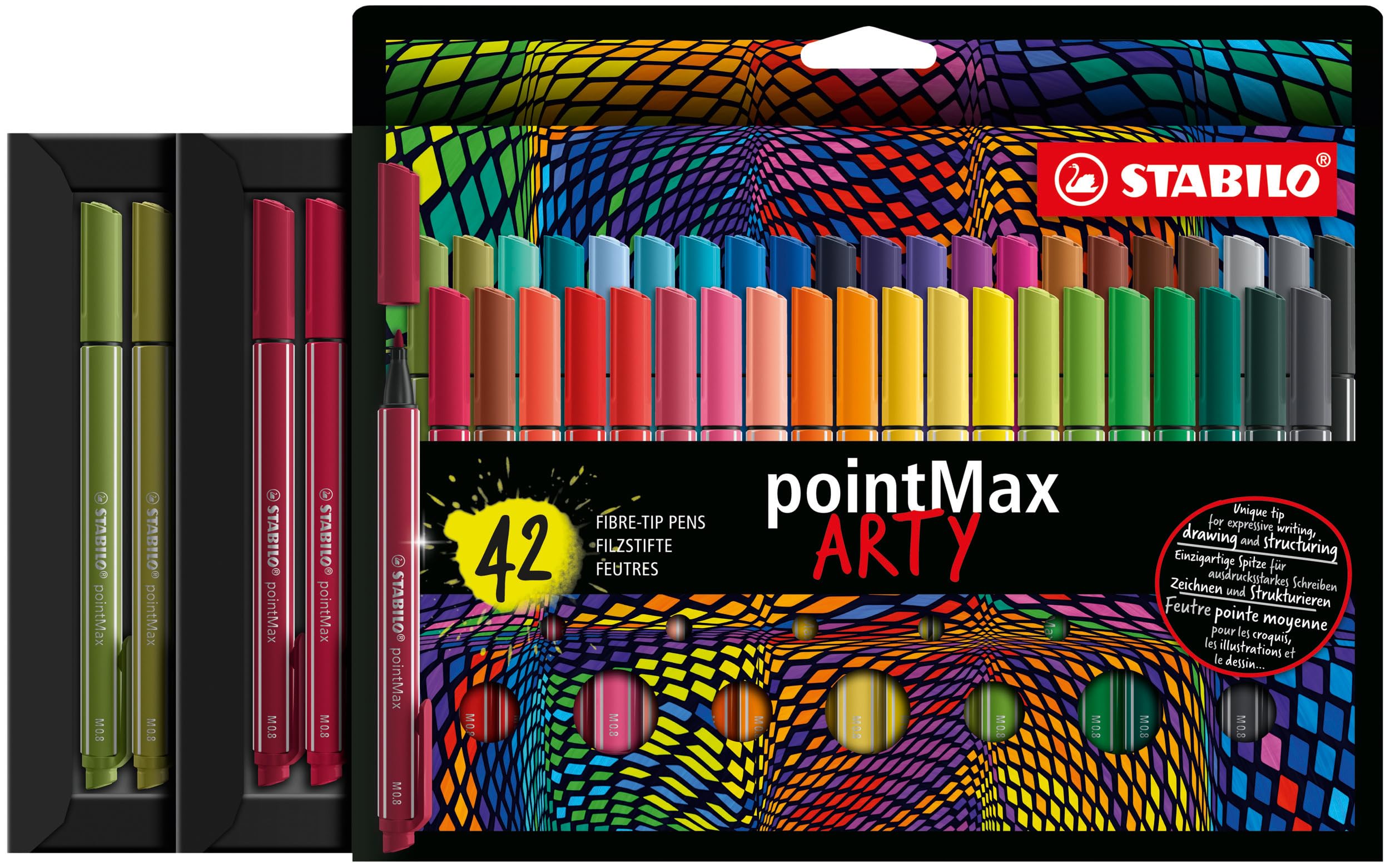 stabilo-pointmax-arty-feutre-de-dessin-pointe-moyenne-tui-carton-x-42-feutres image 1