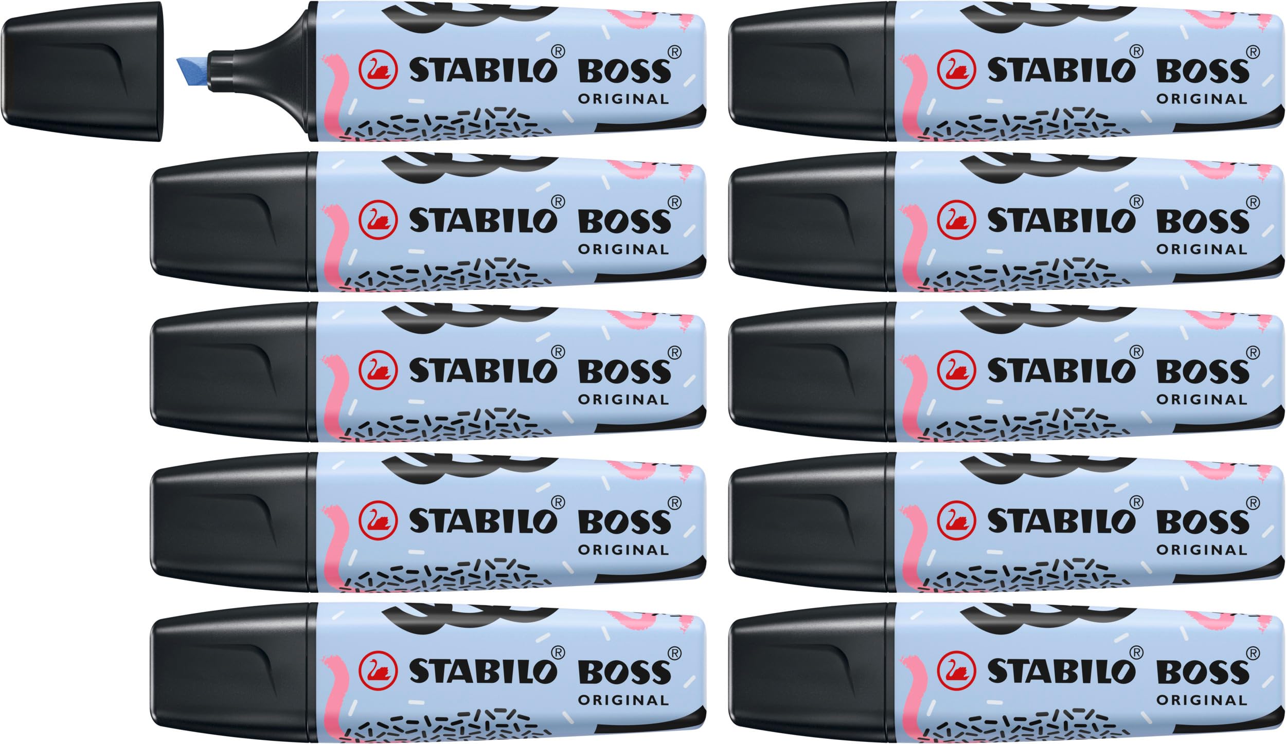 stabilo-boss-original-by-ju-schnee-lot-x-10-surligneurs-nuage-de-bleu image 1