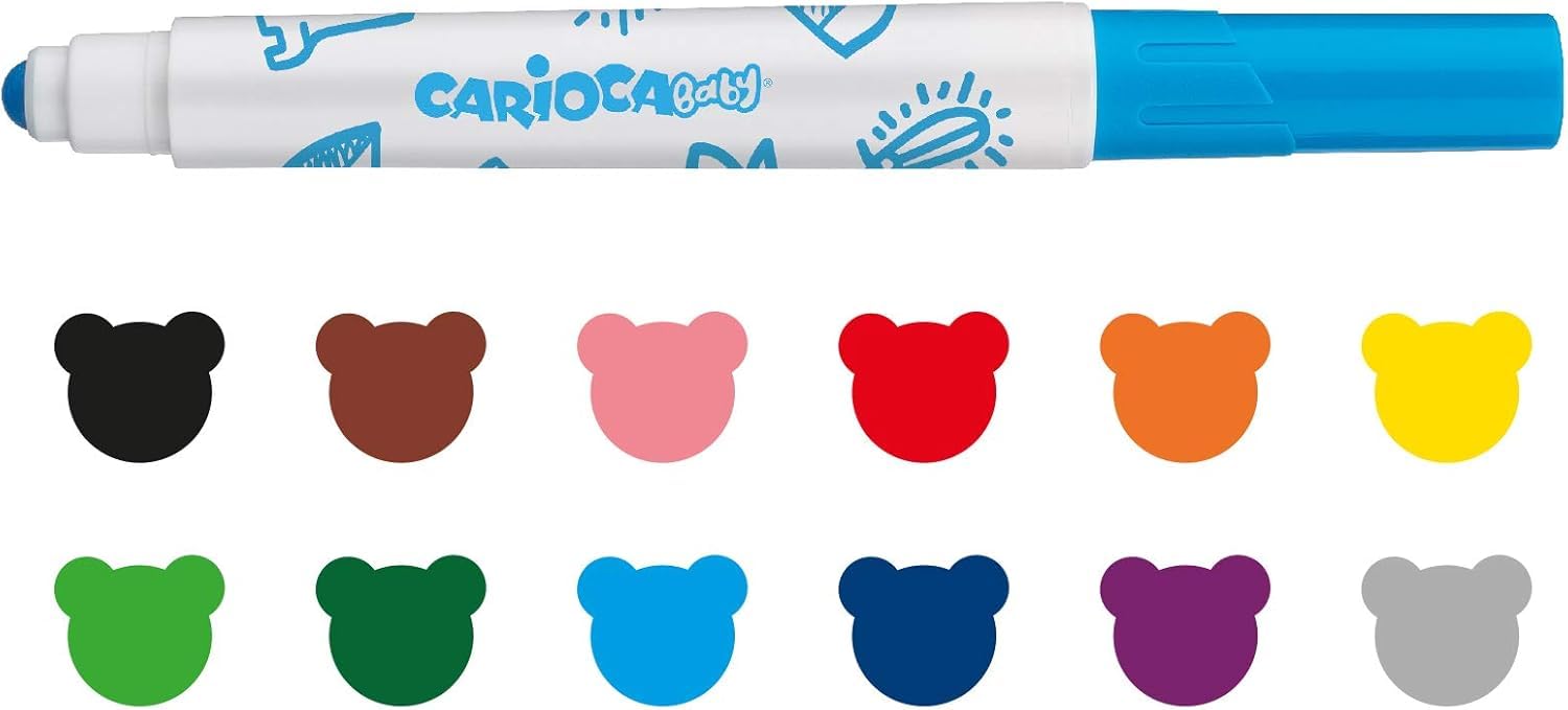 carioca-baby-2-ans-marqueurs-b-b-corps-large-pointe-bloqu-e-boite-de-12 image 3
