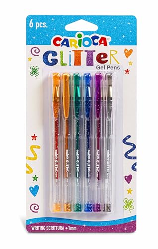 carioca-stylos-gel-paillet-s-6-pi-ces-papier-fonc image 5