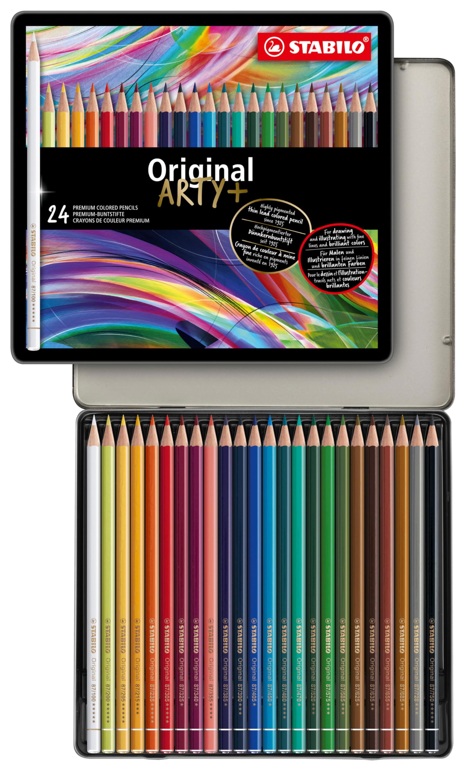 stabilo-original-arty-crayon-de-couleur-mine-fine-bo-te-m-tal-x-38 image 8