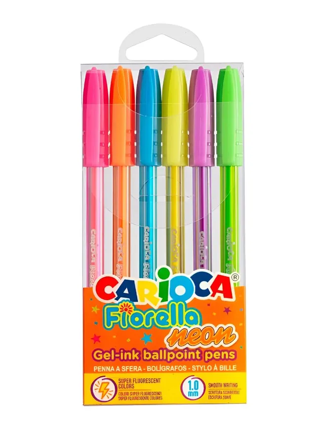 carioca-fiorella-lot-de-6-stylos-gel-m-tallis-s-pointe-1-mm-corps-triangulaire-t image 1