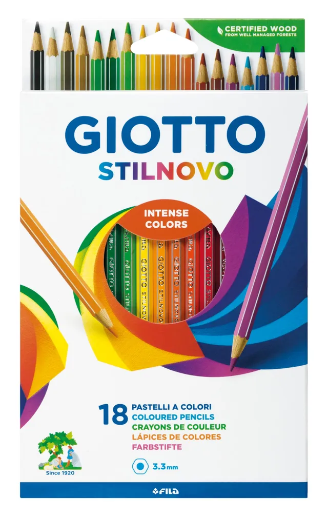 giotto-stilnovo-trousse-de-18-crayons-de-couleur-mine-3-3-mm-couleurs-intenses image 1