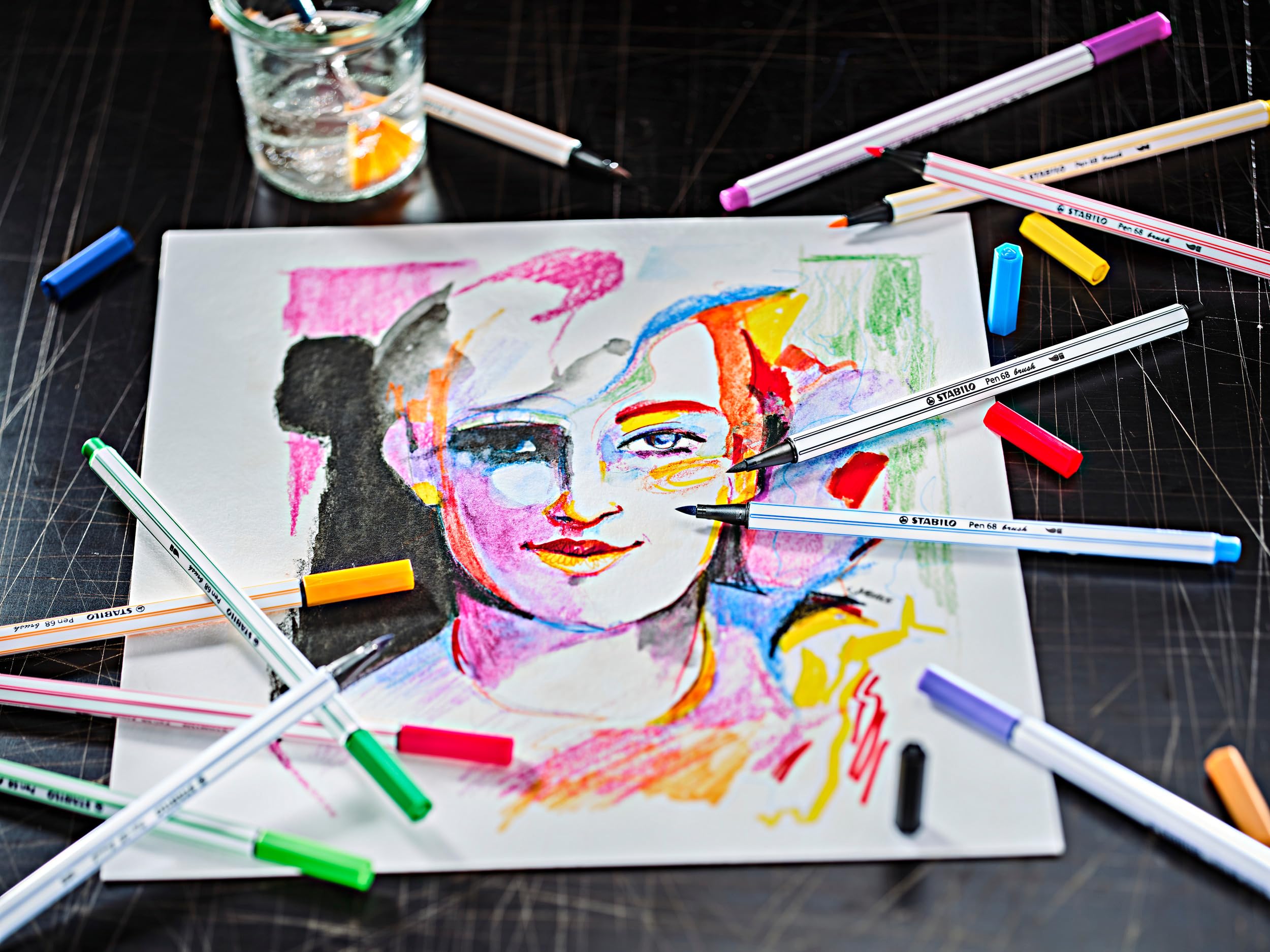 stabilo-pen-68-brush-arty-bo-te-m-tal-30-feutres-pinceau-aquarellables image 6