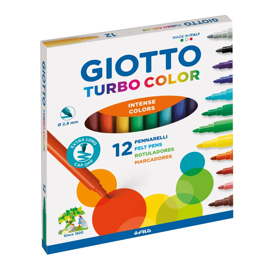 giotto-turbo-color-416000a-tui-de-12-feutres-pointe-polyester-2-8-mm-couleurs-as image 1