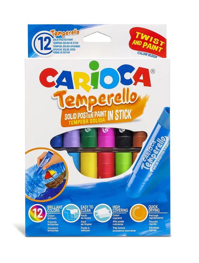 carioca-temperello-batons-de-peinture-solide-sans-eau-finition-soyeuse-lot-de-12 image 1