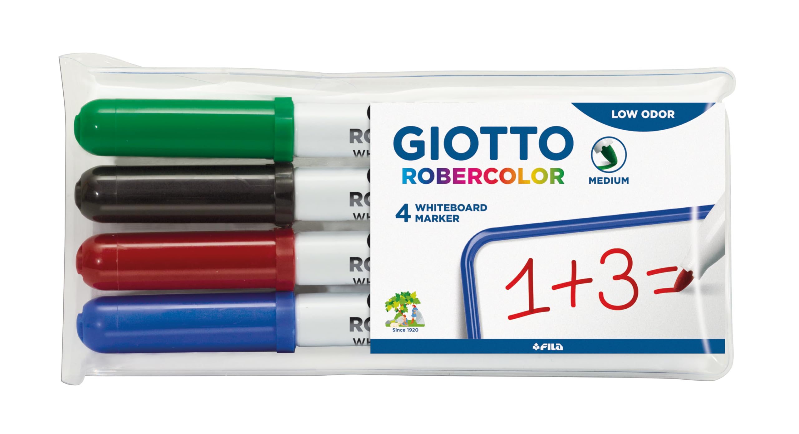 giotto-robercolor-pochette-4-feutres-tableau-blanc-pointe-ogive-maxi-assortis image 7