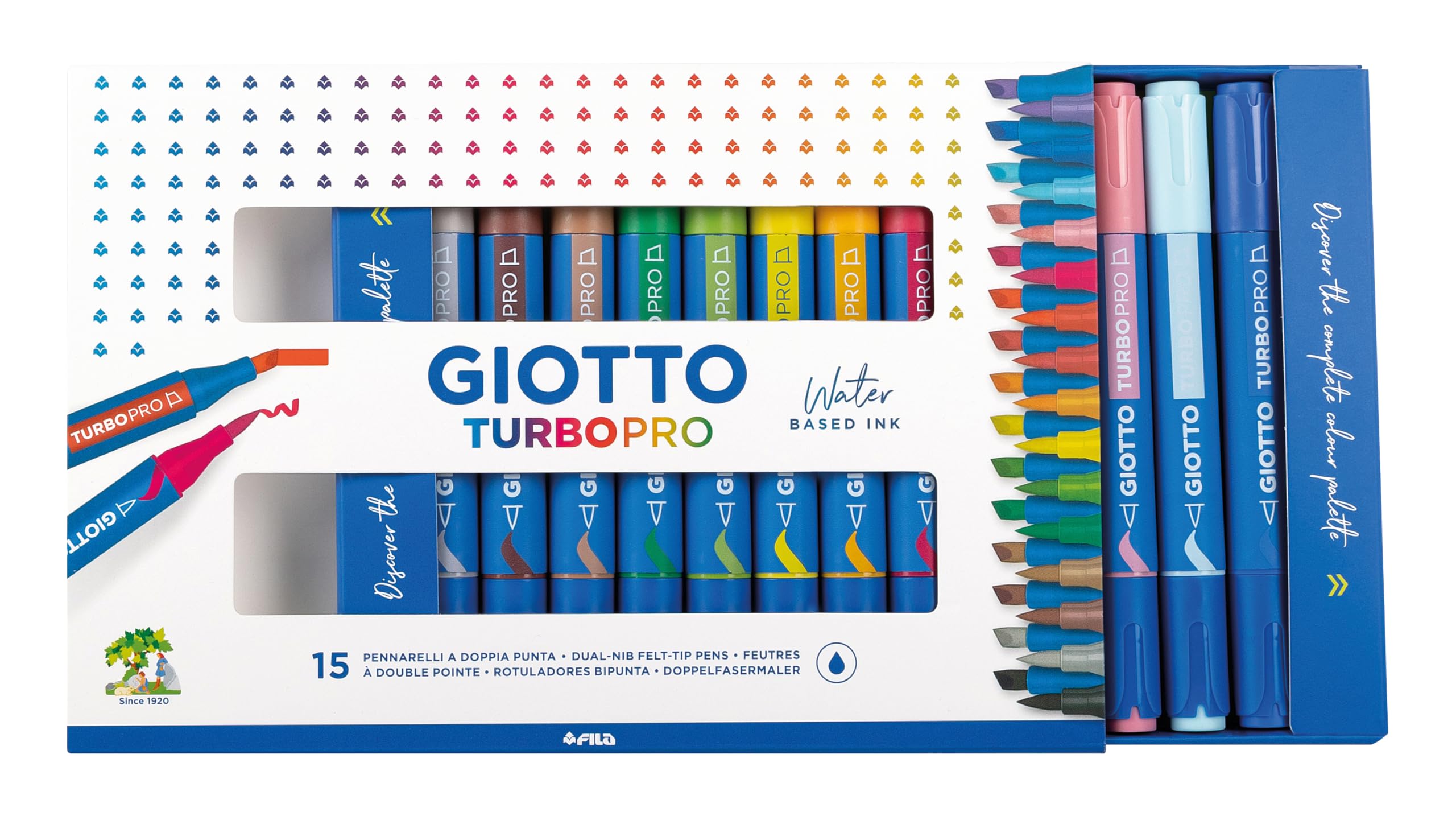 giotto-turbo-pro-feutre-double-pointe-bo-te-15-couleurs-assorties image 2