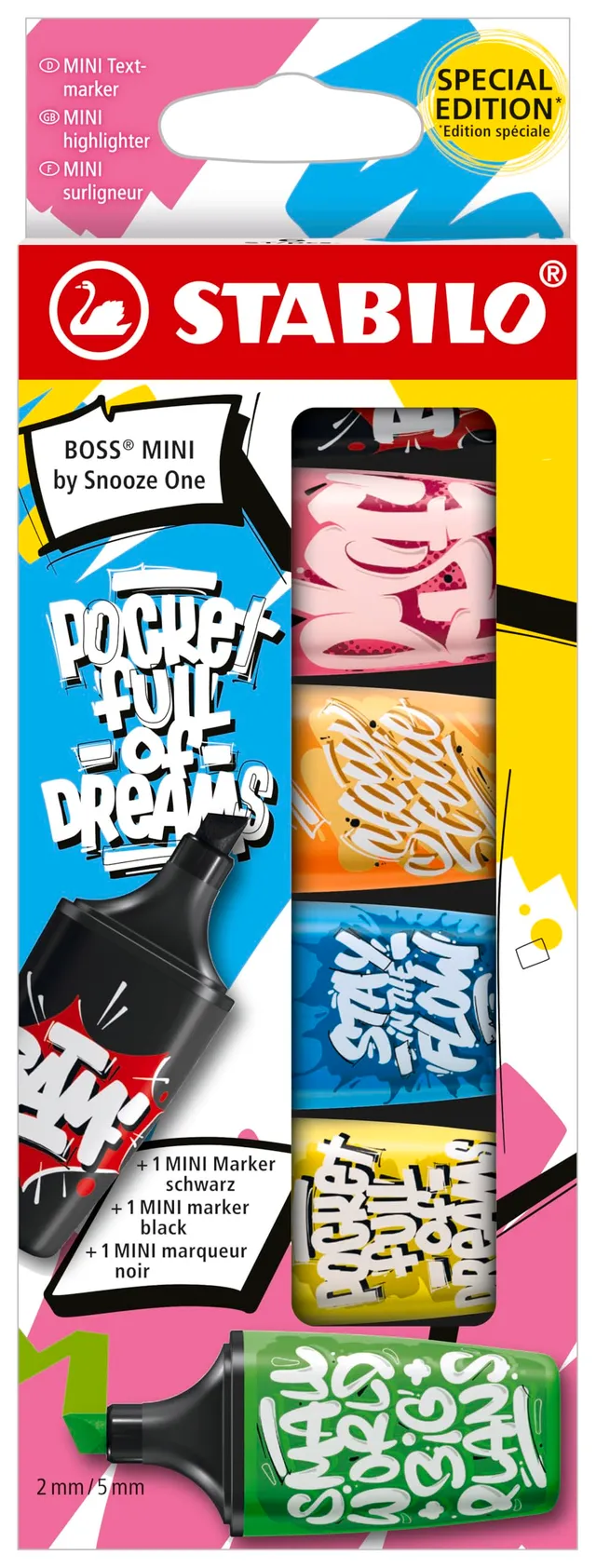 stabilo-boss-mini-by-snooze-one-tui-carton-6-mini-surligneurs-fluo-assortis image 1