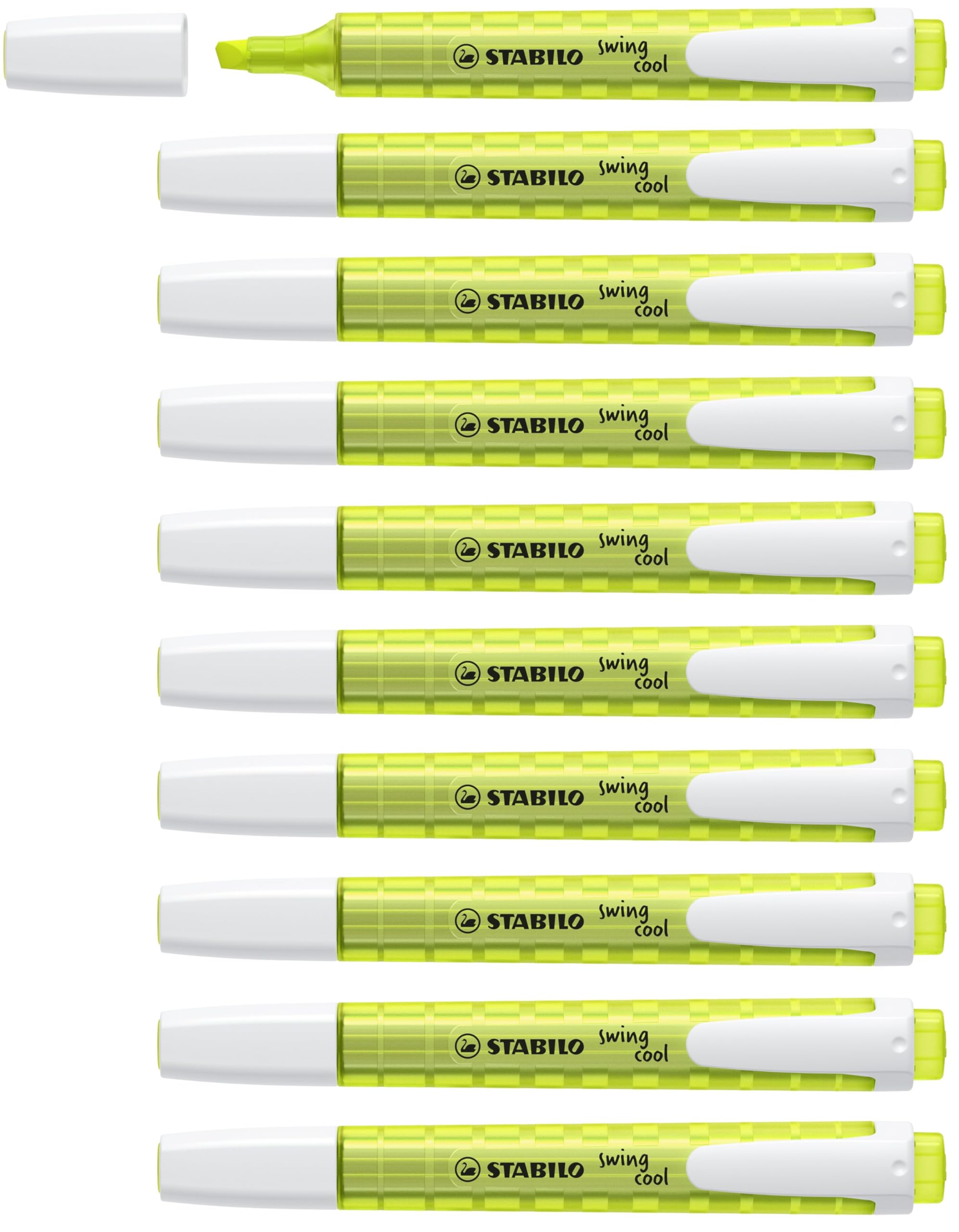 stabilo-swing-cool-lot-de-10-surligneurs-fluo-jaune-trac-1-et-4-mm image 1