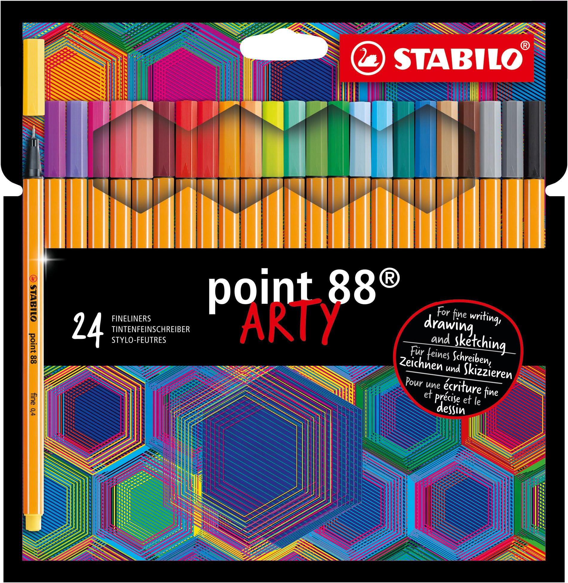 stabilo-point-88-tui-carton-24-feutres-fins-0-4-mm-coloris-assortis-gamme-arty image 1