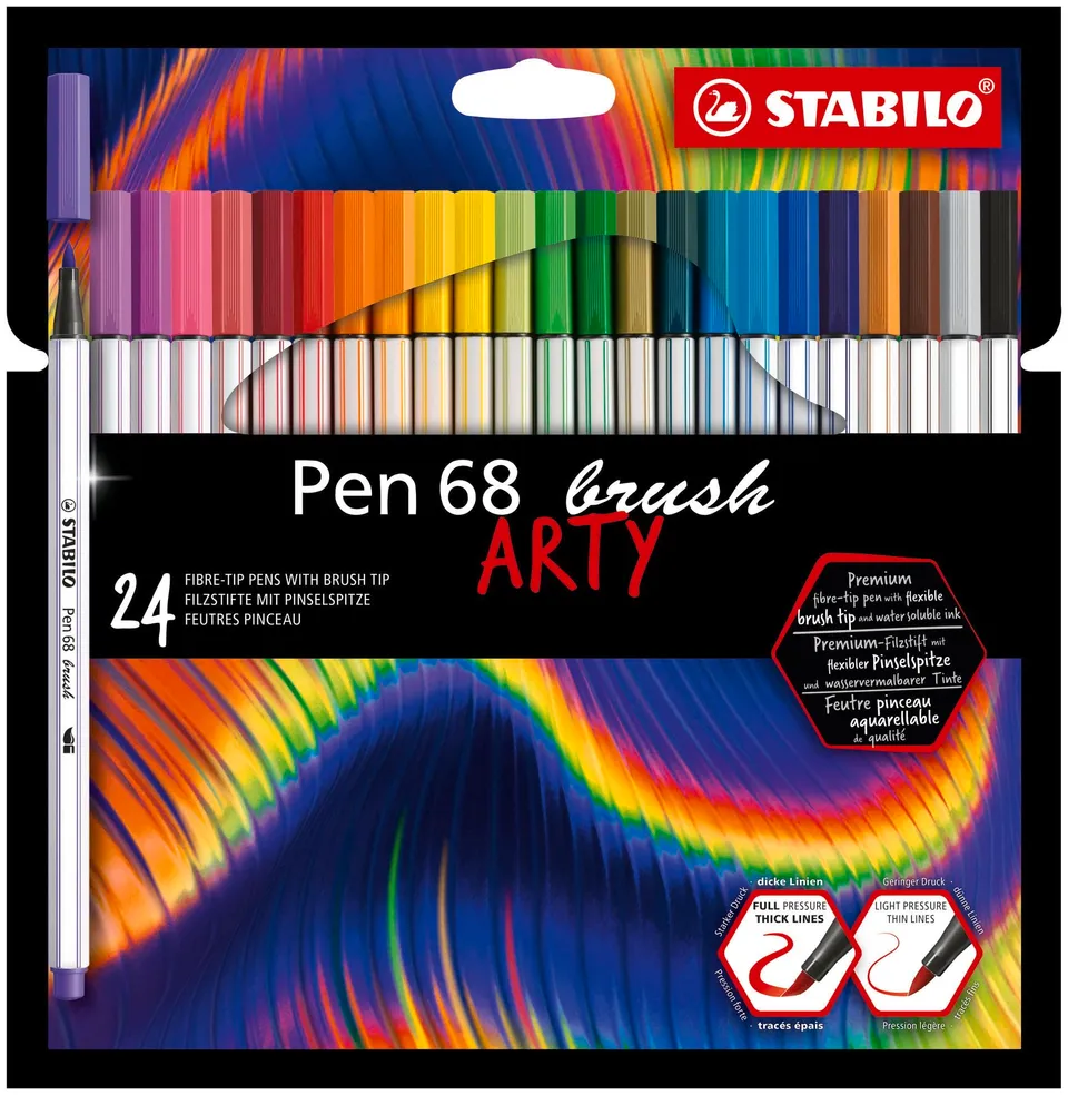 stabilo-pen-68-brush-arty-tui-carton-24-feutres-pinceau-aquarellables image 1
