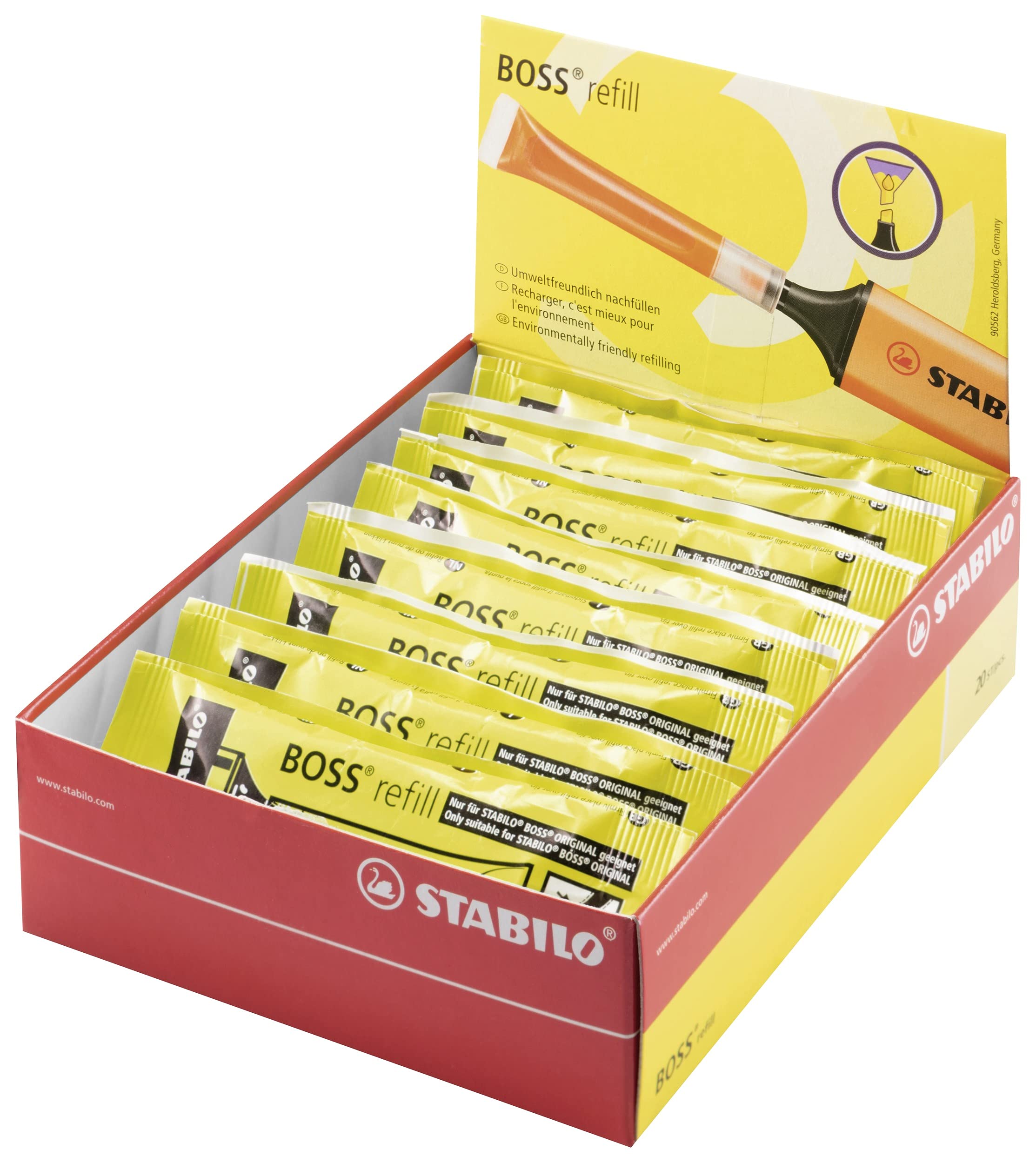 stabilo-boss-original-lot-de-20-recharges-pour-surligneur-boss-original-jaune image 2