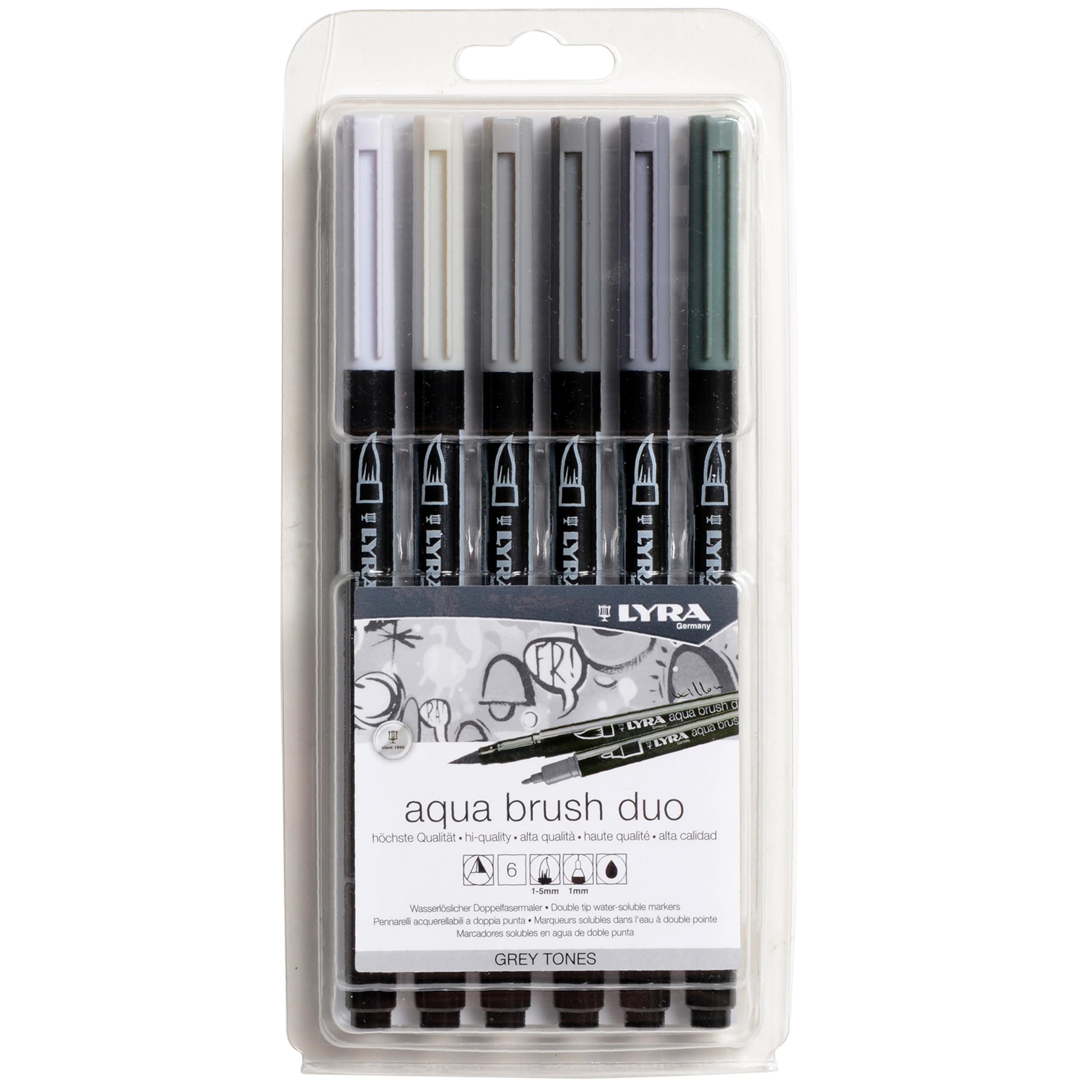 lyra-aqua-brush-duo-feutres-pinceau-double-pointe-aquarelle-set-6-couleurs-paste image 2