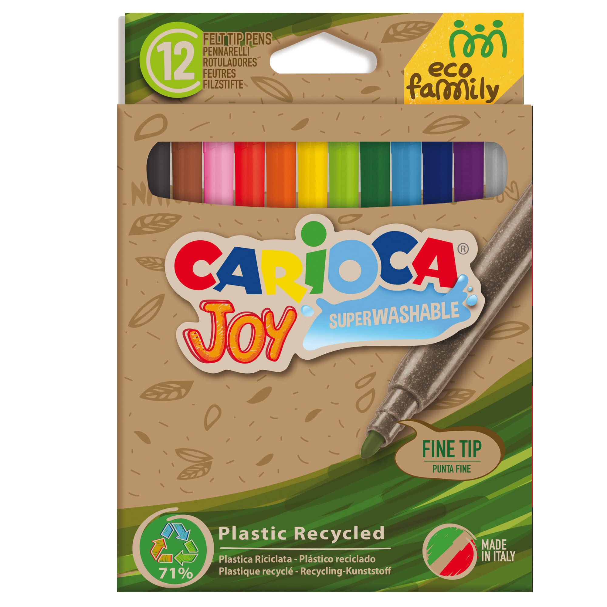 carioca-joy-eco-family-43100-bo-te-12-feutres-lavables-couleurs-assorties image 1