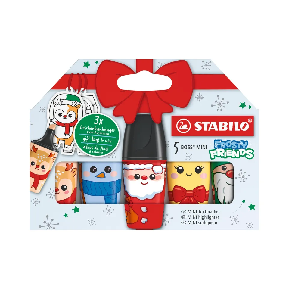 stabilo-boss-mini-frosty-friends-surligneur-mini-x5-no-l-3-tiquettes-cadeaux-col image 1