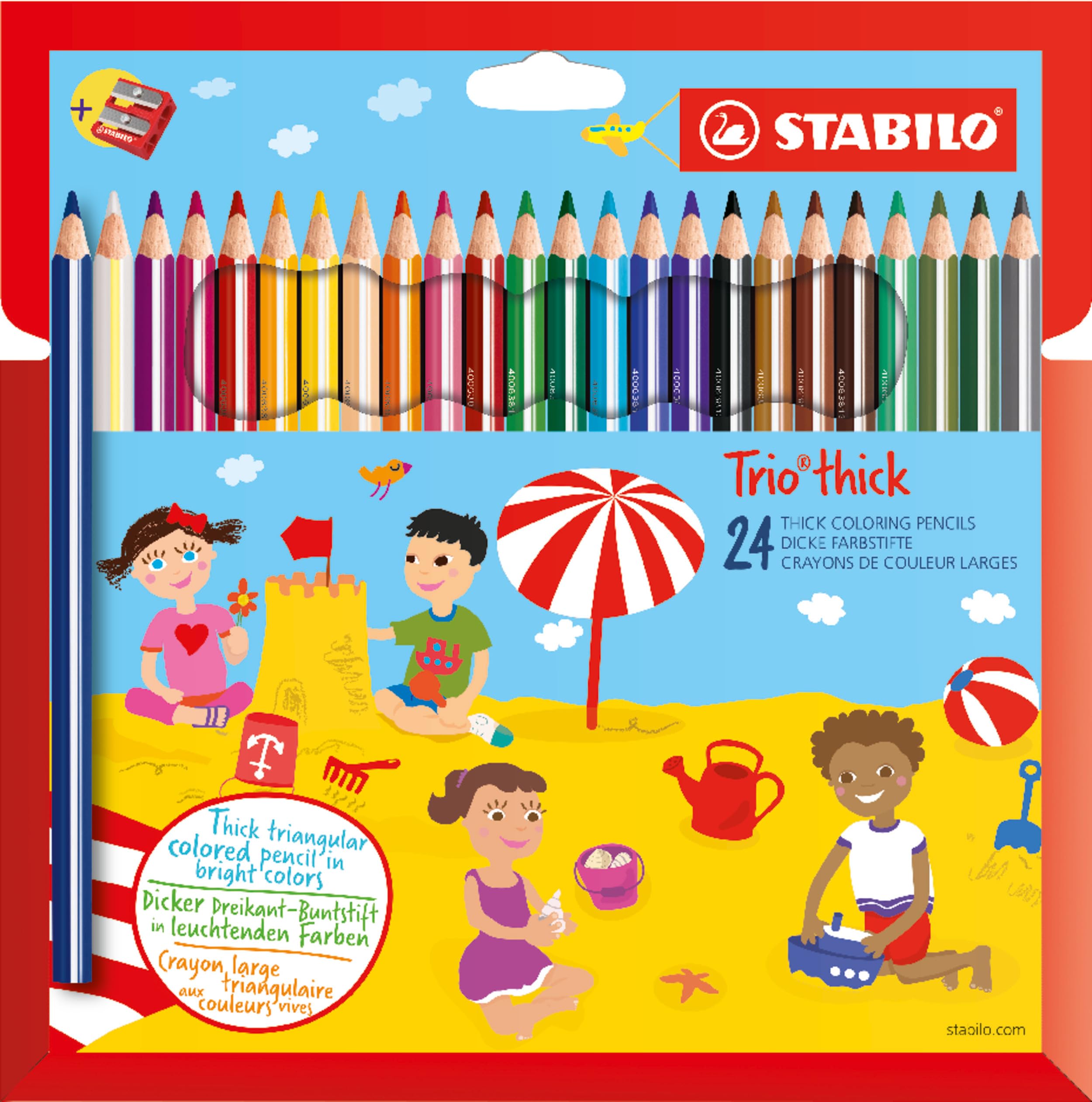 stabilo-trio-crayon-de-couleur-triangulaire-mine-4-2-mm-tui-x-24-taille-crayon image 1