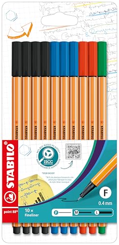 stabilo-point-88-lot-de-10-feutres-pointe-fine-0-4-mm-import-allemagne image 8