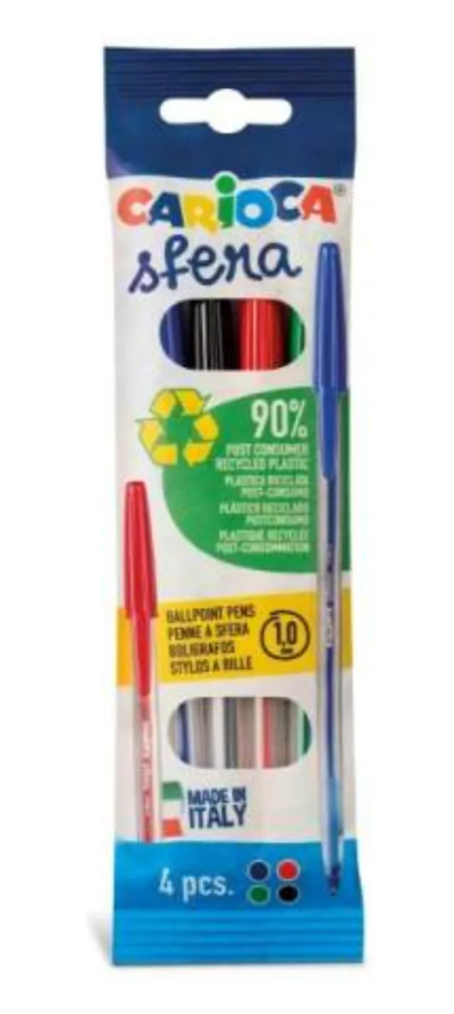 carioca-sfera-flowpack-stylo-bille-lot-de-4-unit-s-assorties image 1