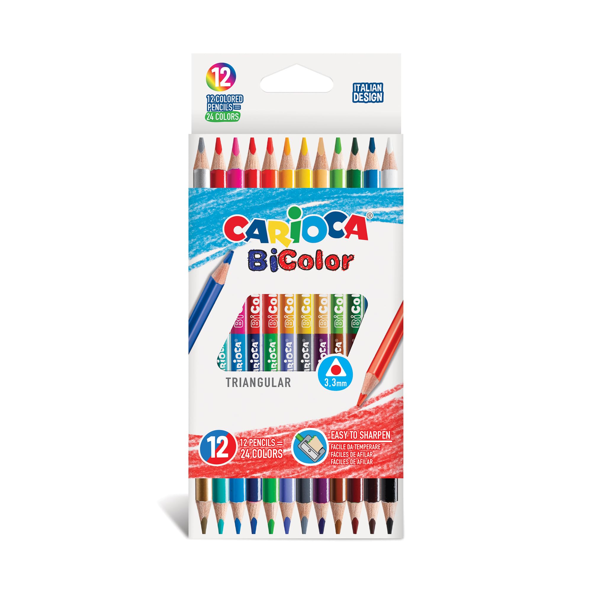 carioca-bicolor-crayon-bicolore-triangulaire-3-3-mm-bo-te-de-12 image 1