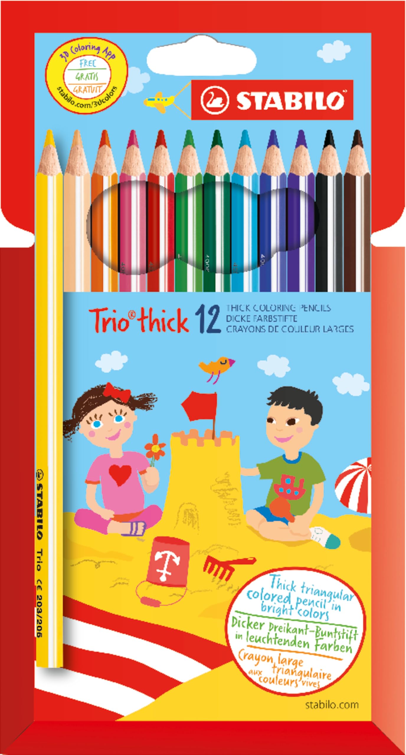 stabilo-trio-crayon-de-couleur-triangulaire-tui-carton-x-12-coloris-assortis image 1