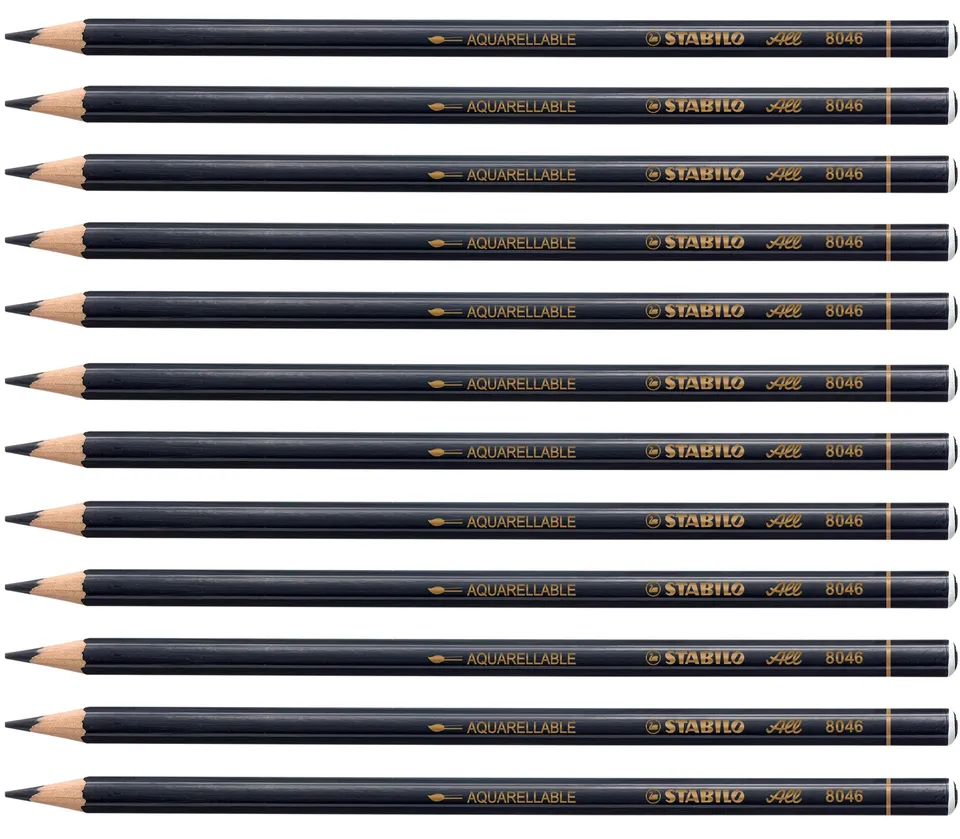 stabilo-all-lot-x-12-crayons-marqueurs-toutes-surfaces-noir image 1