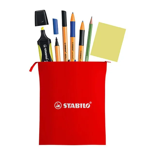 stabilo-green-trousse-t-l-travail-7-pi-ces-bloc-notes image 1