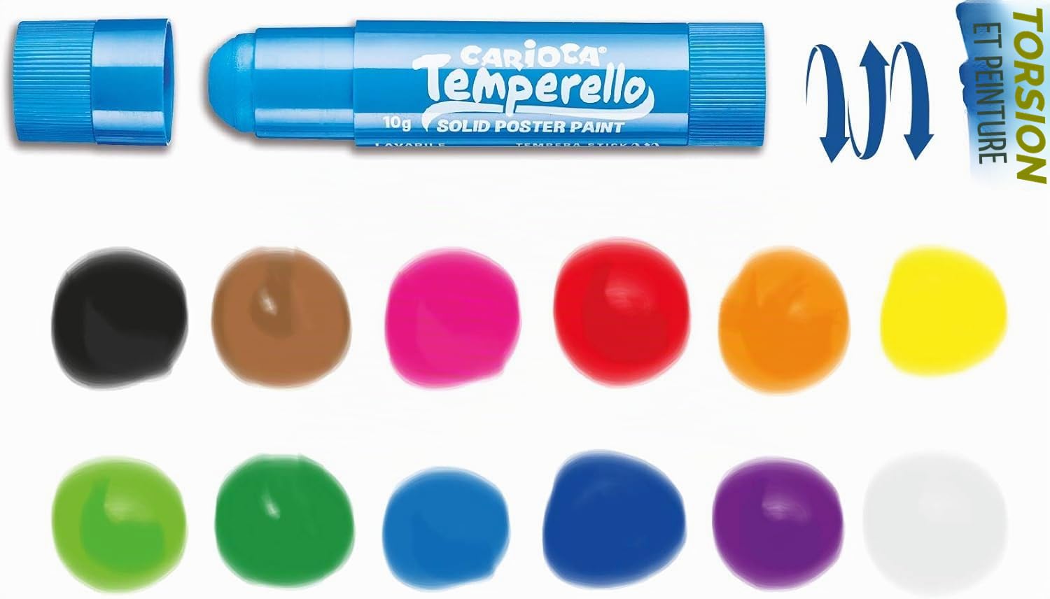 carioca-temperello-batons-de-peinture-solide-sans-eau-finition-soyeuse-lot-de-12 image 2