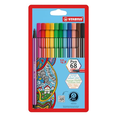 stabilo-pen-68-feutres-de-coloriage-pointe-moyenne-tui-carton-x-12-coloris-class image 8