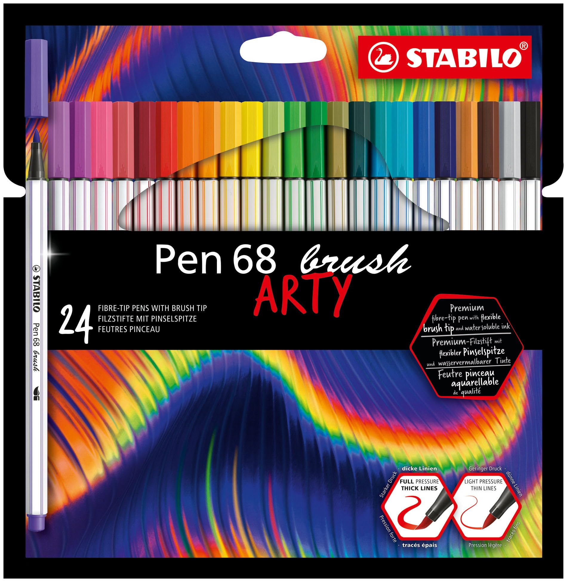 stabilo-pen-68-brush-arty-tui-carton-24-feutres-pinceau-aquarellables image 1