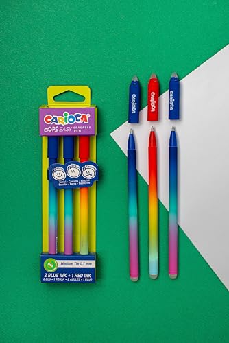 carioca-oops-blister-3-stylos-gel-effa-ables-bleu-et-rouge-pointe-0-7-mm image 6