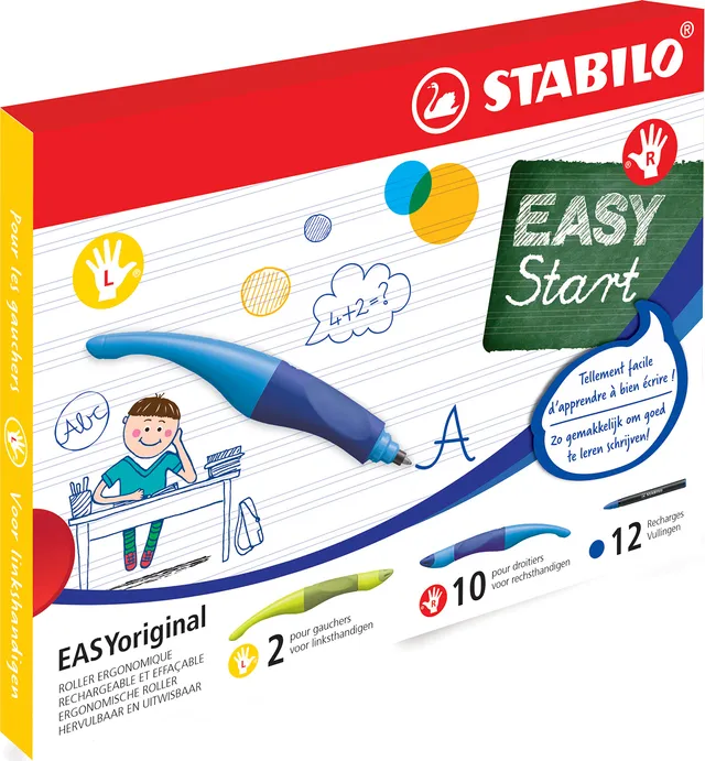 stabilo-easyoriginal-schoolpack-12-stylos-roller-ergonomiques-12-recharges image 1