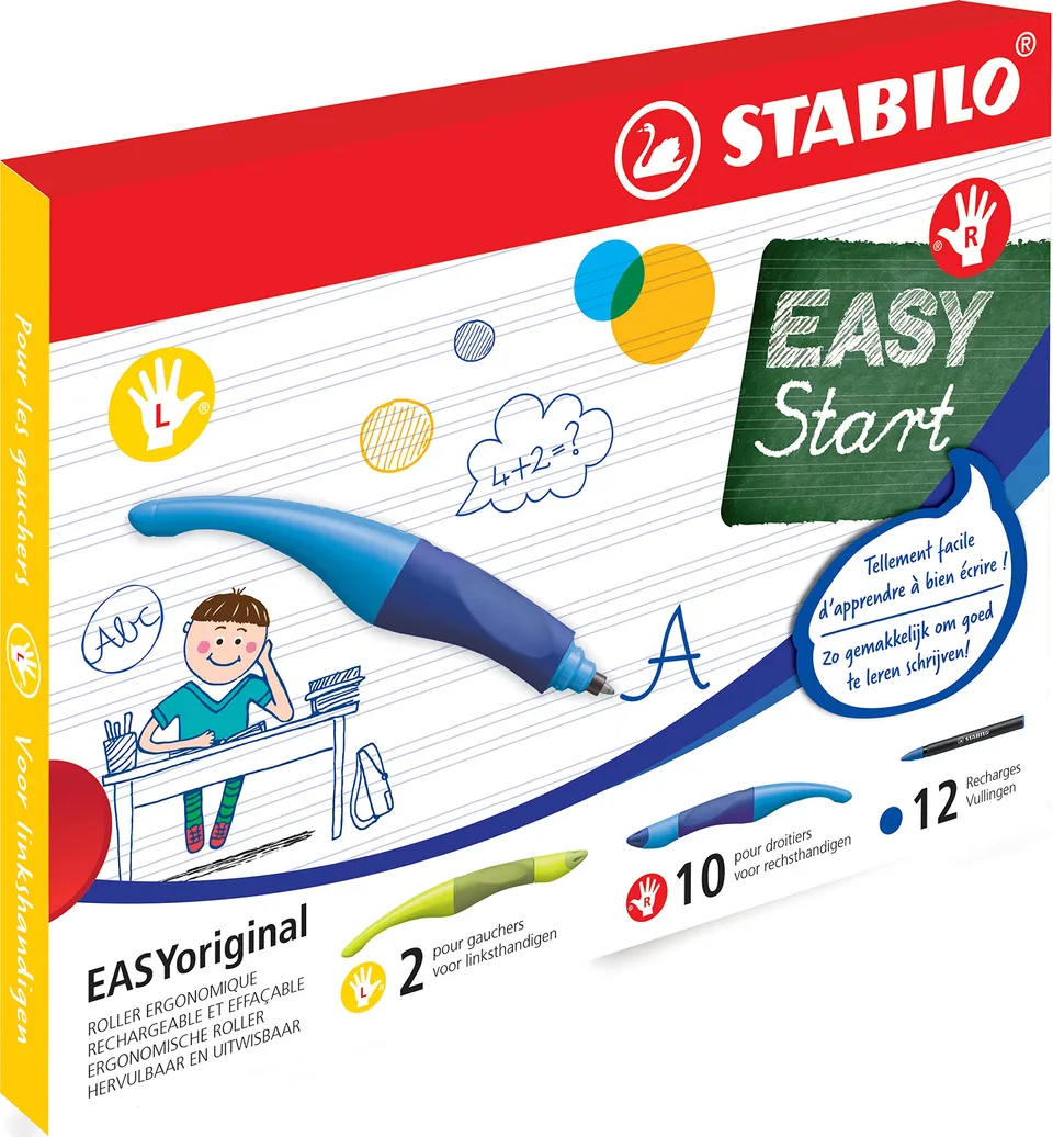 stabilo-easyoriginal-schoolpack-12-stylos-roller-ergonomiques-12-recharges image 1