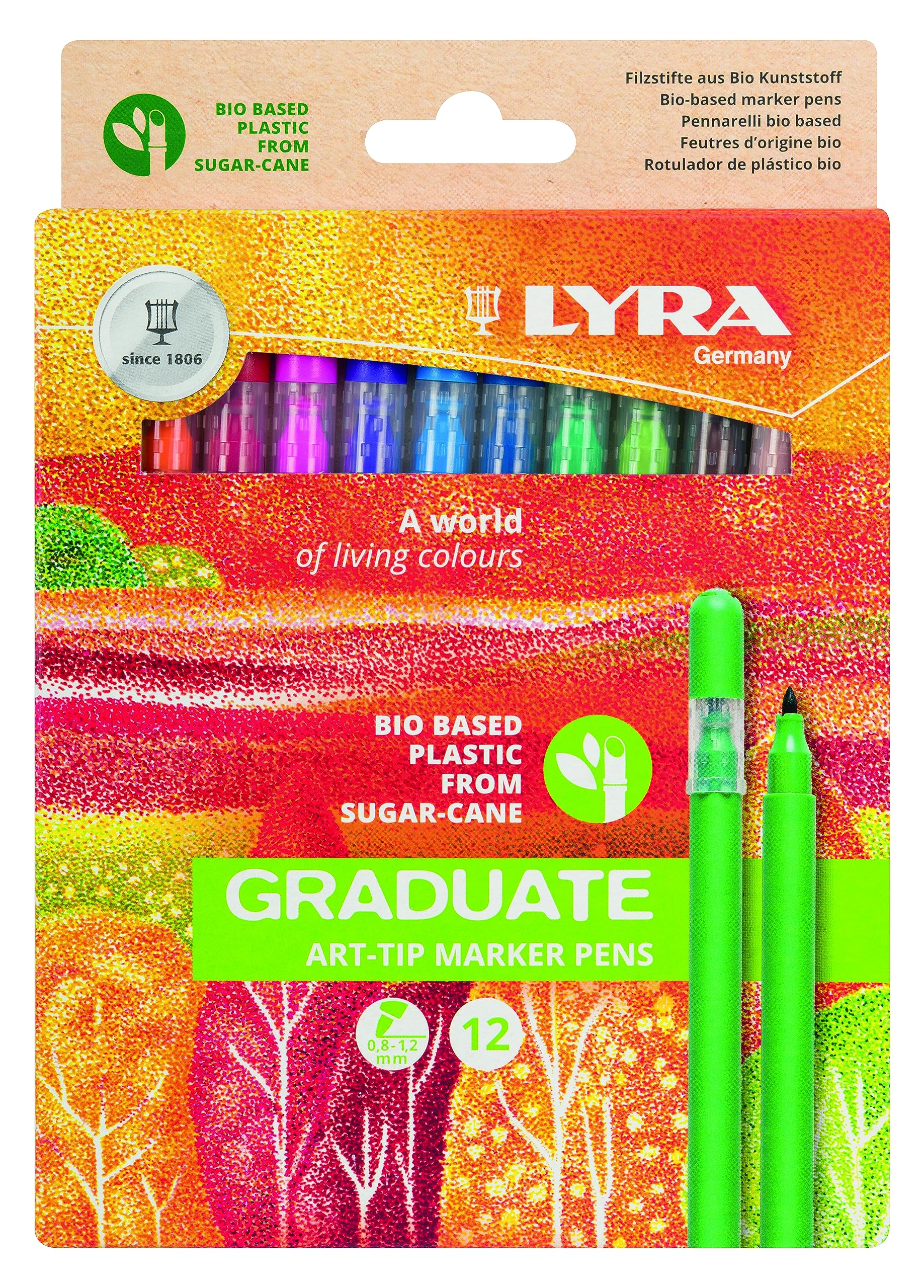 lyra-graduate-art-tip-tui-12-feutres-assortis-pointe-fibre image 1