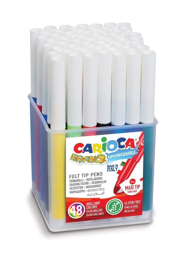 carioca-bravo-maxi-42444-pot-48-marqueurs-grosse-pointe-6-mm-cole image 1