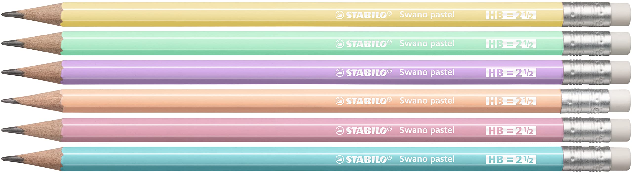 stabilo-swano-pastel-lot-de-10-crayons-graphite-hb-avec-gomme-bleu-pastel image 2
