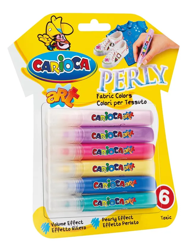 carioca-fabric-stylos-nacr-s-pour-tissu-effet-3d-lot-x6-couleurs image 1