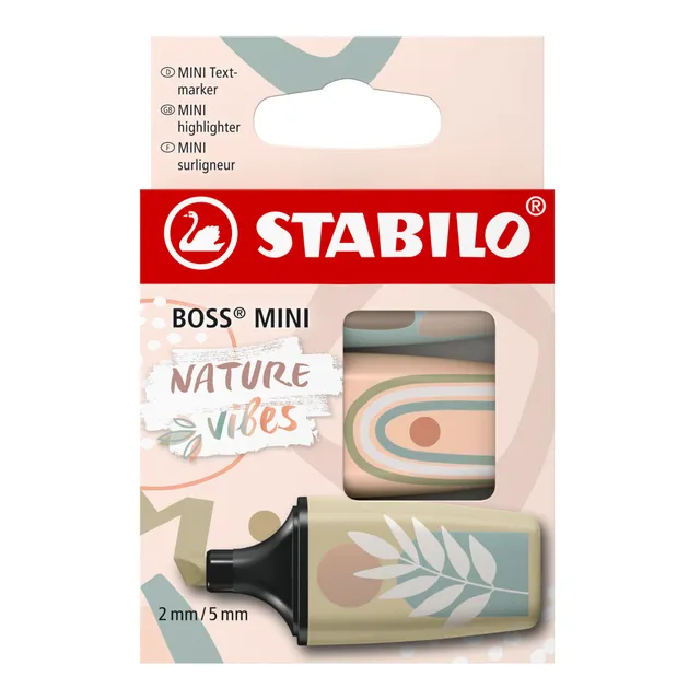 stabilo-boss-mini-naturevibes-tui-carton-3-mini-surligneurs-pastel-nature image 1