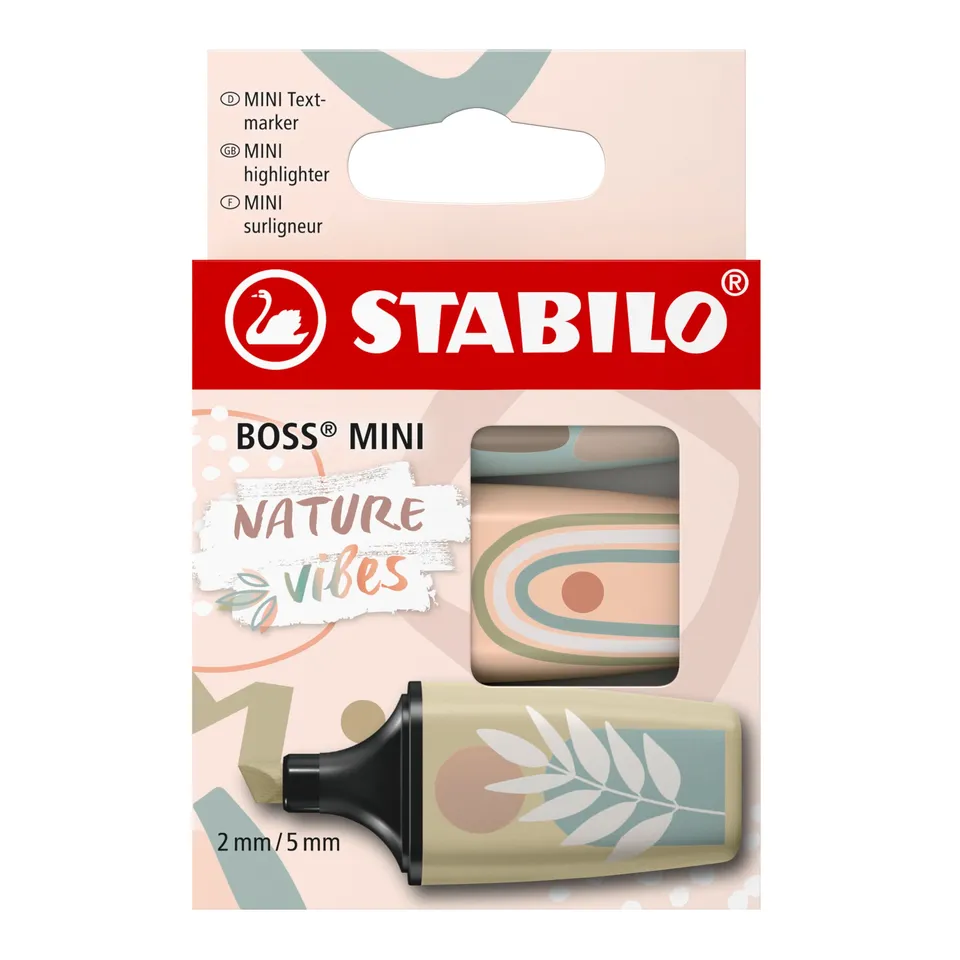 stabilo-boss-mini-naturevibes-tui-carton-3-mini-surligneurs-pastel-nature image 1