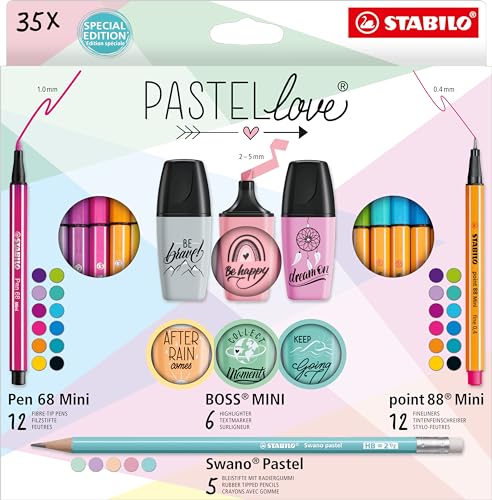 stabilo-pastellove-coffret-35-pieces-pen-68-mini-boss-mini-point-88-mini image 8