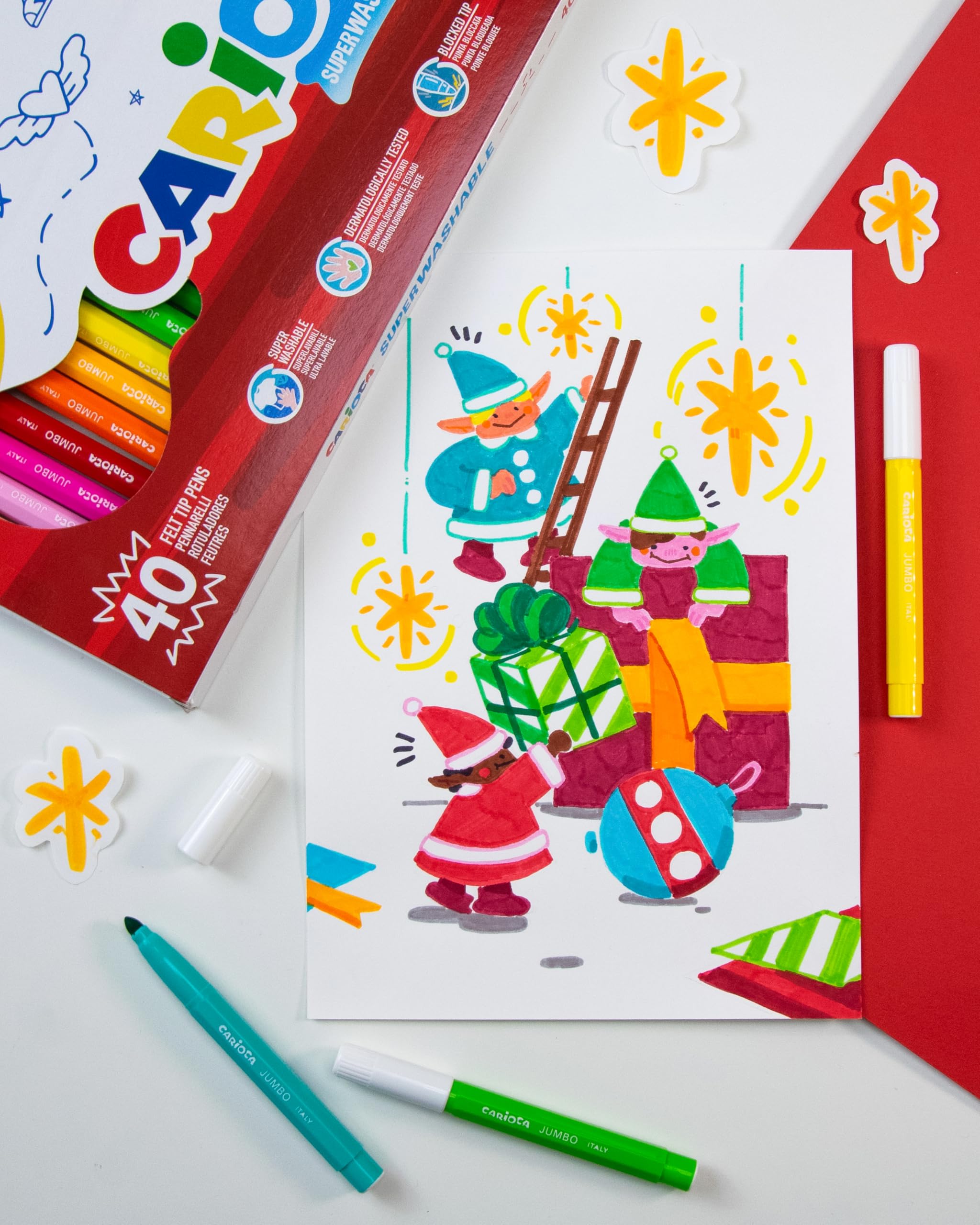 carioca-jumbo-colors-bo-te-de-18-marqueurs-super-lavables-pour-enfants-pointe-6- image 2