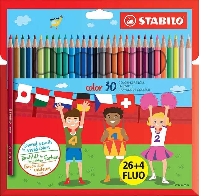 stabilo-color-tui-carton-de-30-crayons-de-couleur-dont-4-fluo image 1