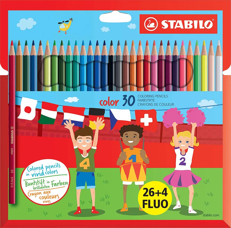 stabilo-color-tui-carton-de-30-crayons-de-couleur-dont-4-fluo image 1