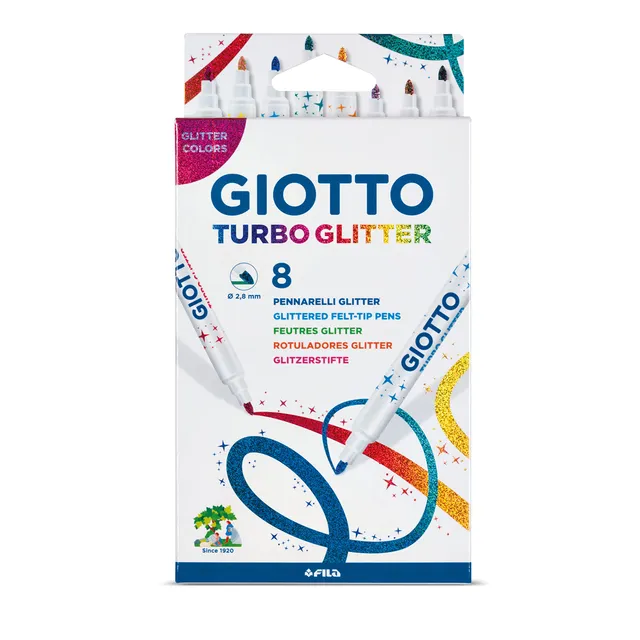 giotto-turbo-glitter-tui-de-8-feutres-paillet-s-pointe-4-mm-bloqu-e image 1