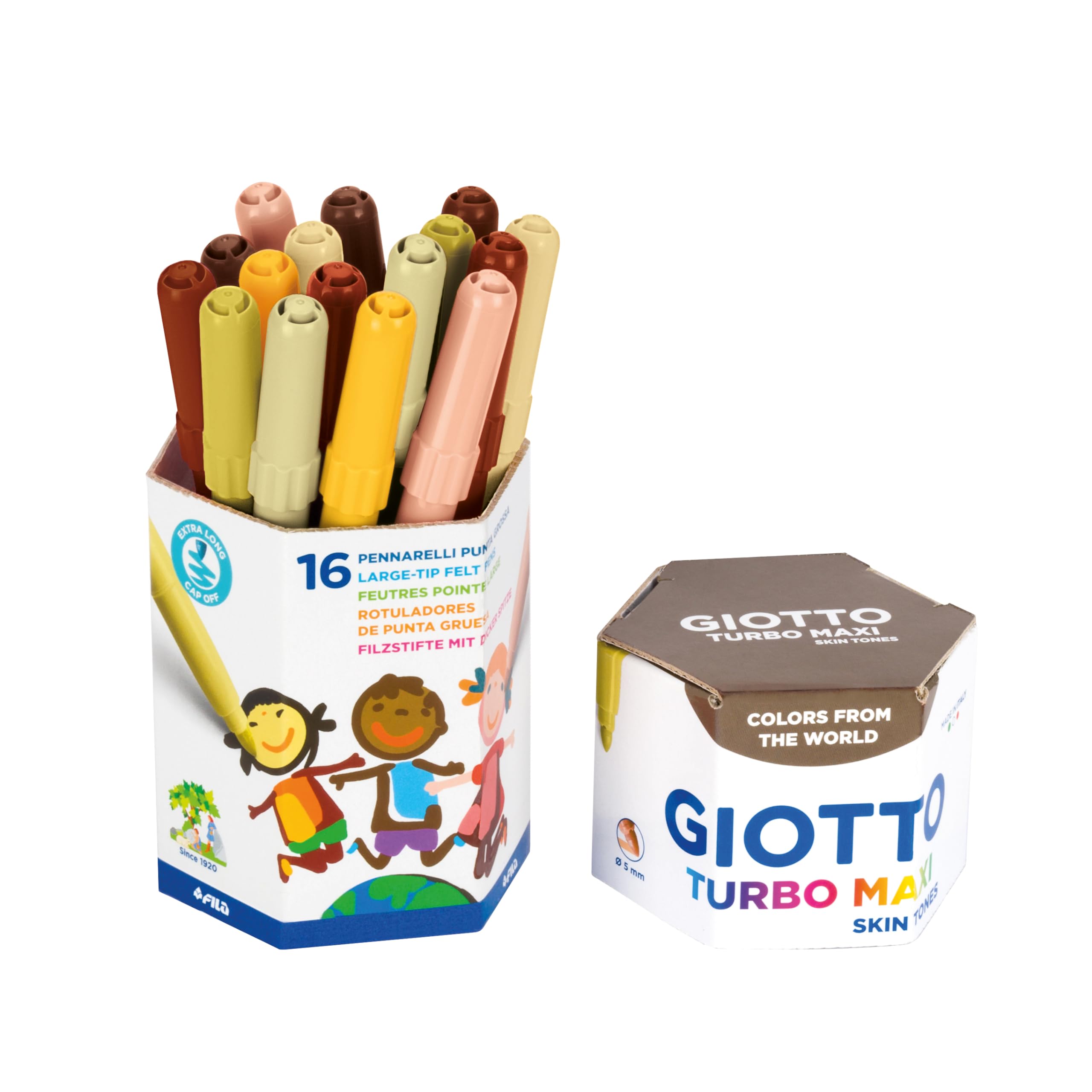 giotto-turbo-maxi-skin-tones-pot-de-16-feutres-tons-peau-pointe-5-mm image 2