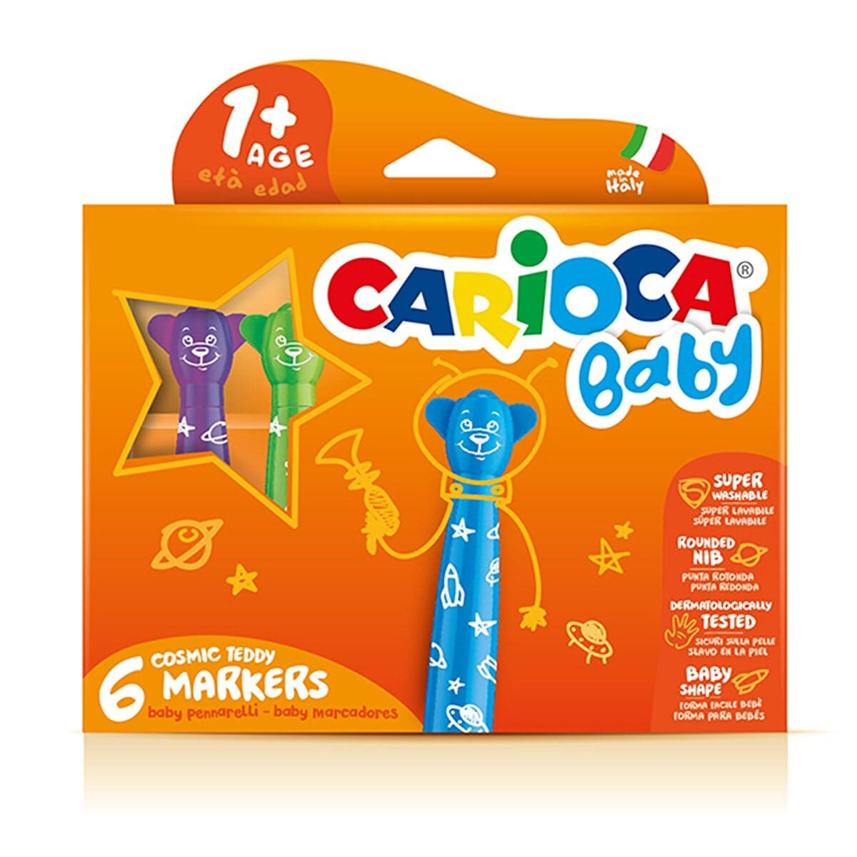 carioca-teddy-baby-1-feutres-b-b-ergonomiques-pointe-ronde-boite-de-6 image 1