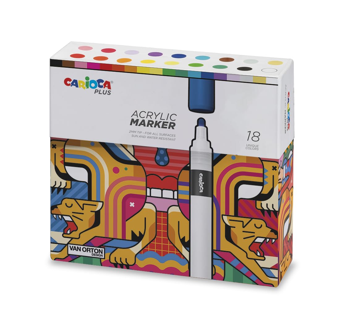 carioca-plus-marqueur-acrylique-bo-te-premium-18-feutres-2-mm image 2