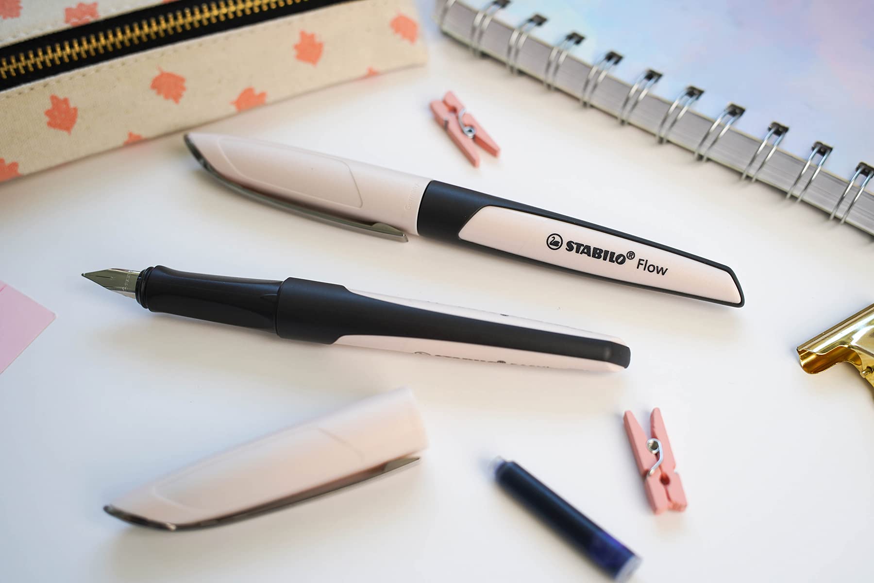 stabilo-flow-stylo-plume-rechargeable-collection-modern-office-rose-pastel-plume image 3